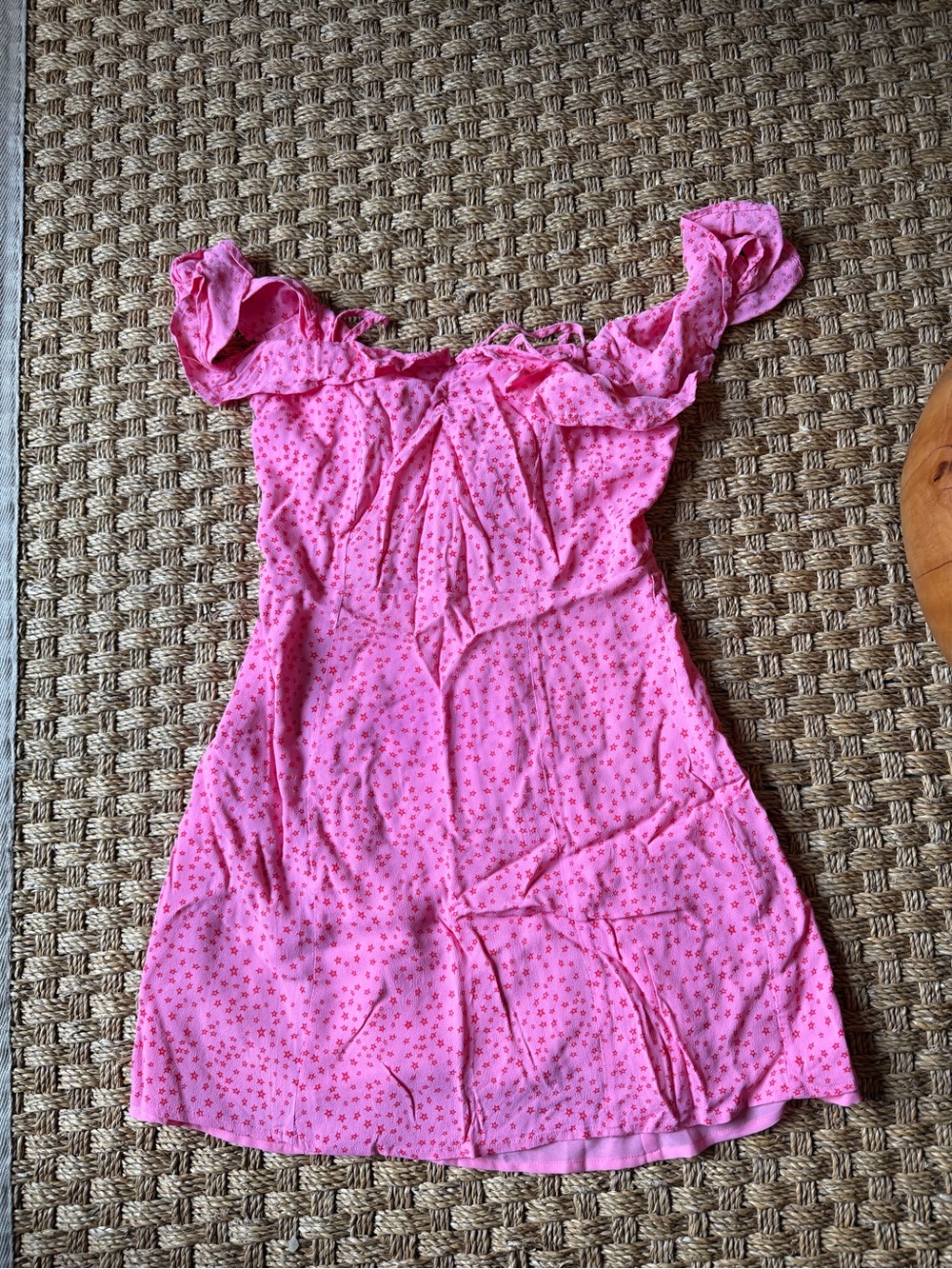 For Love & Lemons Pink Star-Print Mini Dress